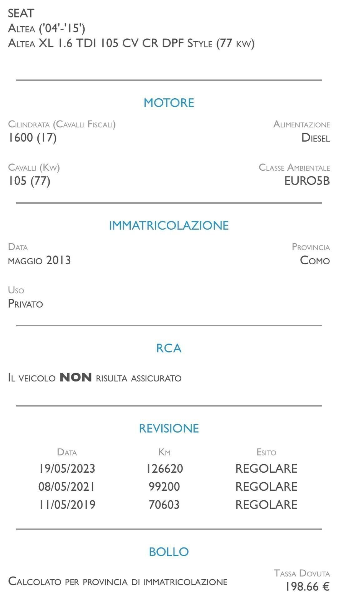 Seat Altea XL 1.6 TDI 105 CV CR DPF Style - UNICO PROPRIETARIO