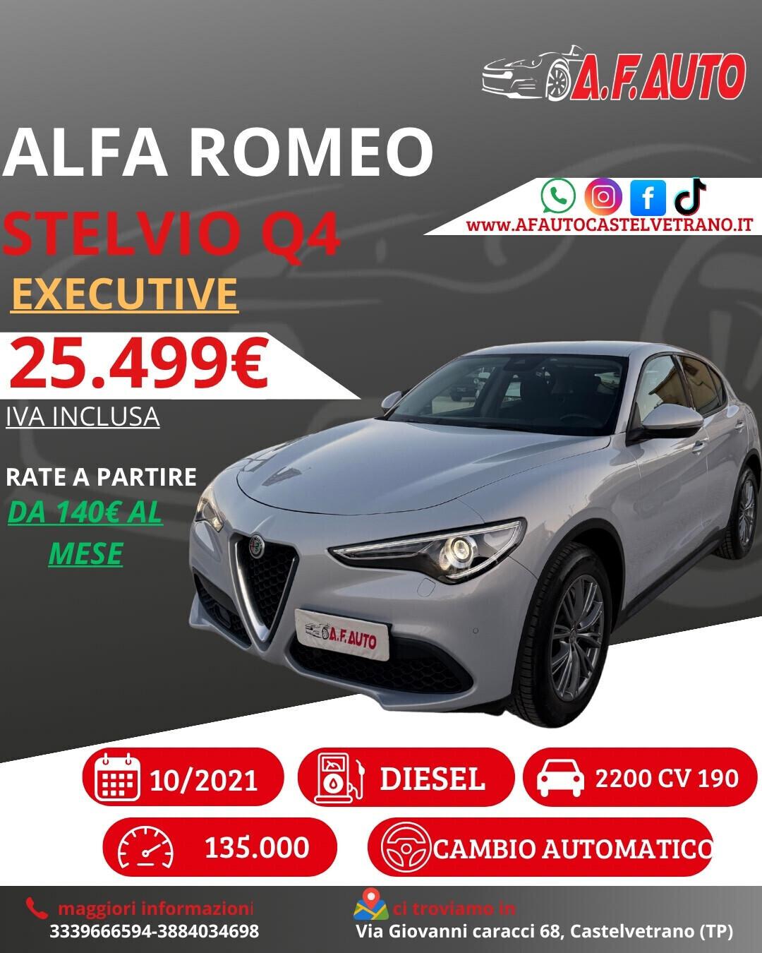 Alfa Romeo Stelvio 2.2 Turbodiesel 190 CV AT8 RWD Executive