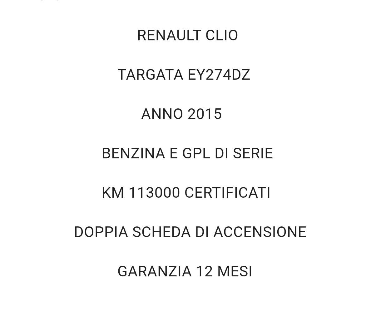 Renault Clio 1.2 BENZINA E GPL DI SERIE