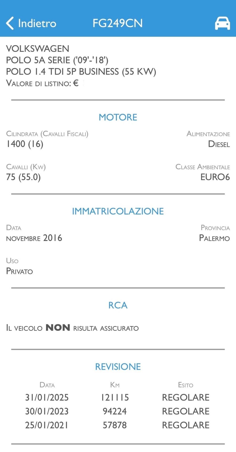 Volkswagen Polo 1.4 TDi 75 Cv 5 Porte - 11/2016