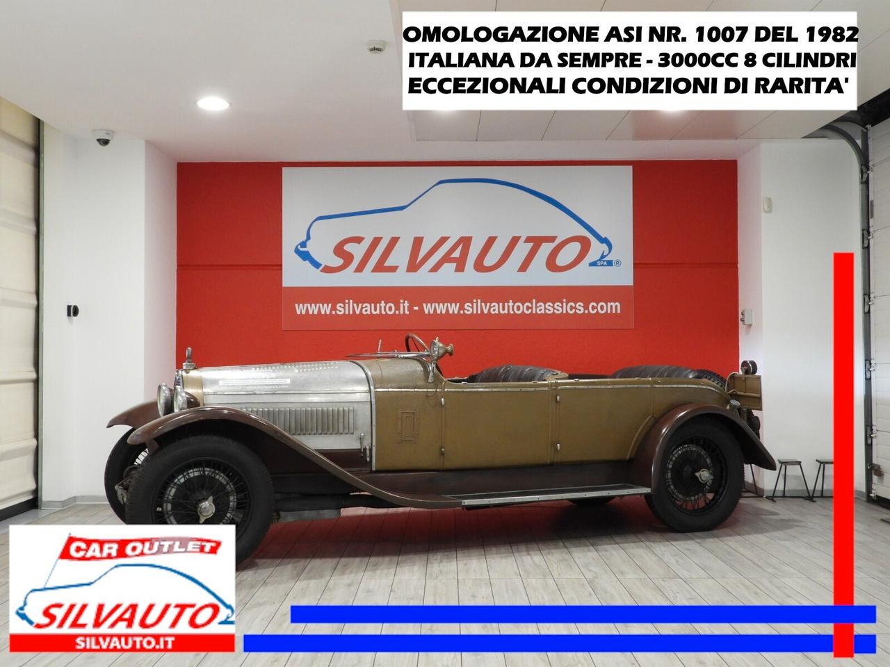 BUGATTI TYPE 44 3000CC 8 CILINDRI TORPEDO CARROZZATA GHIA TORINO