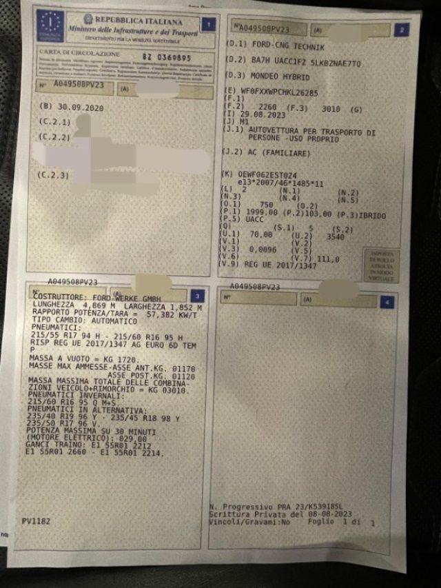 FORD Mondeo Full Hybrid 2.0 187 CV eCVT SW Vignale