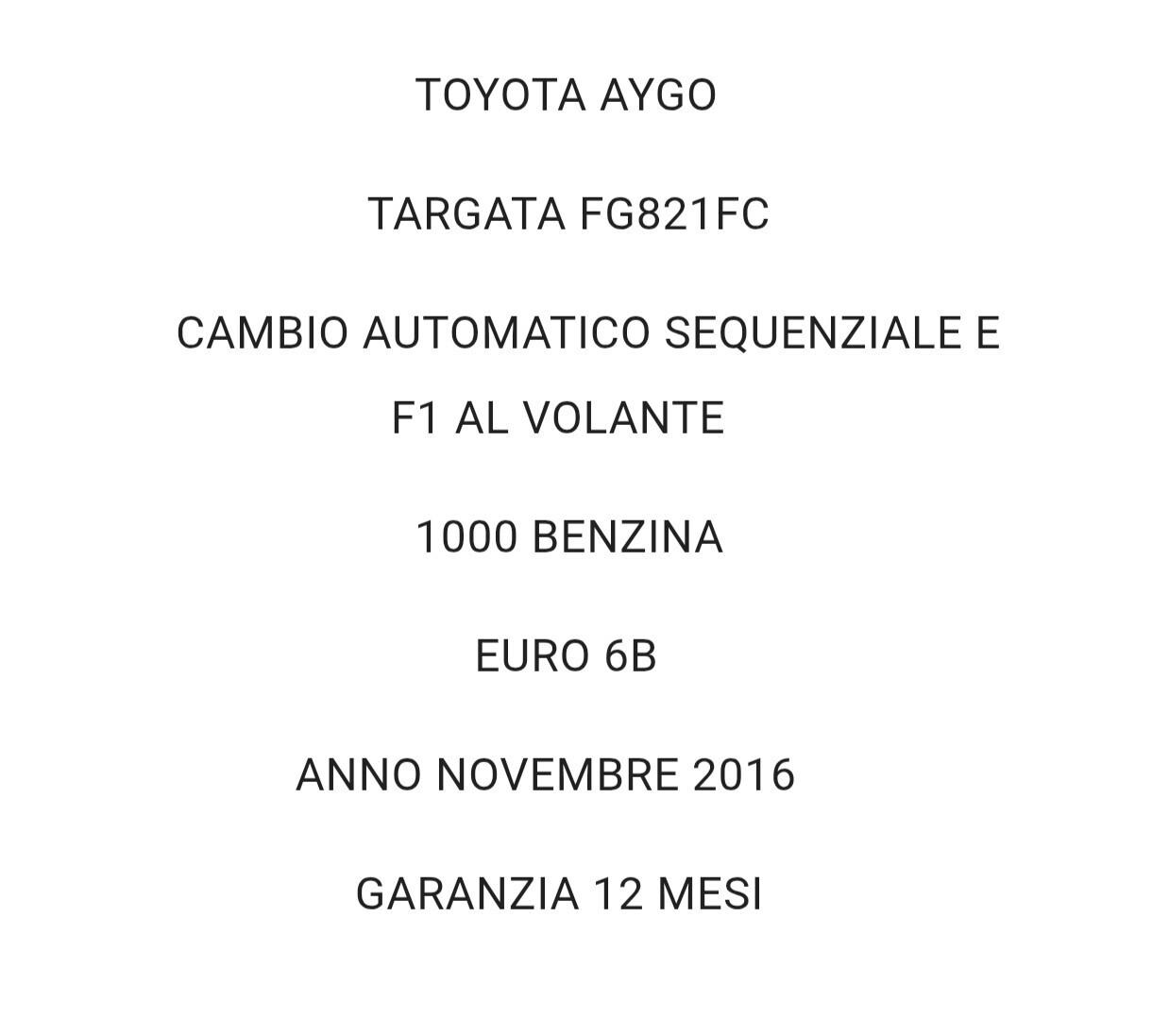 Toyota Aygo 1.0 BENZINA CAMBIO AUTOMATICO MMT