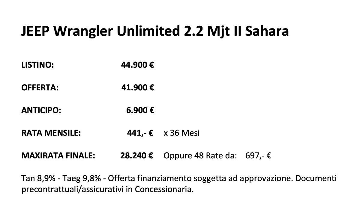 JEEP Wrangler Unlimited 2.2 Mjt II Sahara