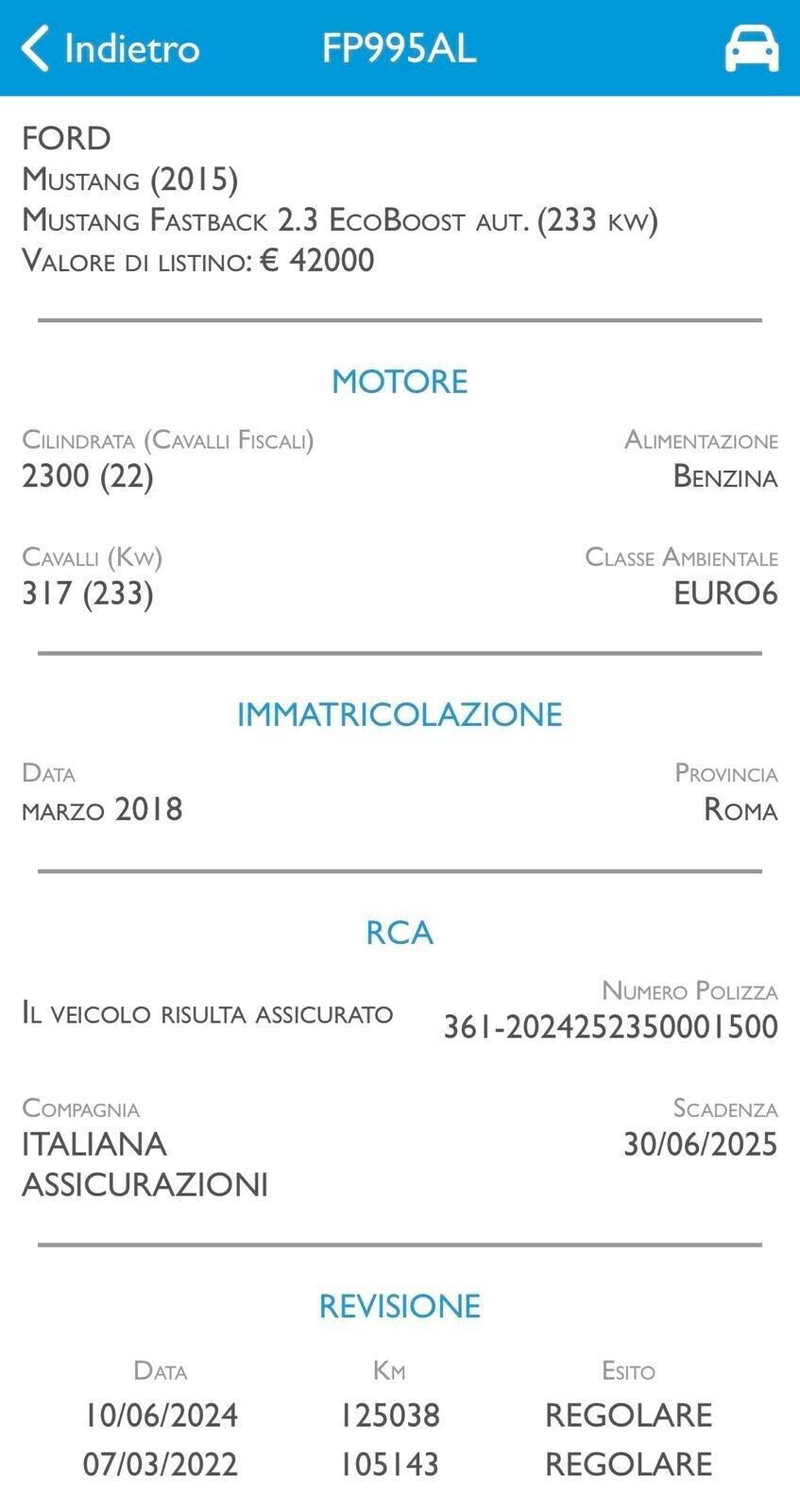 FORD MUSTANG 2.3 - NOLEGGIO GIORNALIERO