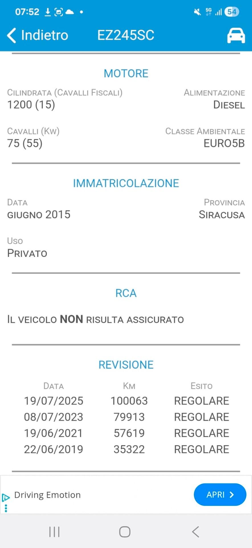 Fiat Punto 1.3 MJT II 75 CV 5 porte Lounge UNICO PROPRIETARIO DIESEL PARI AL NUOVO