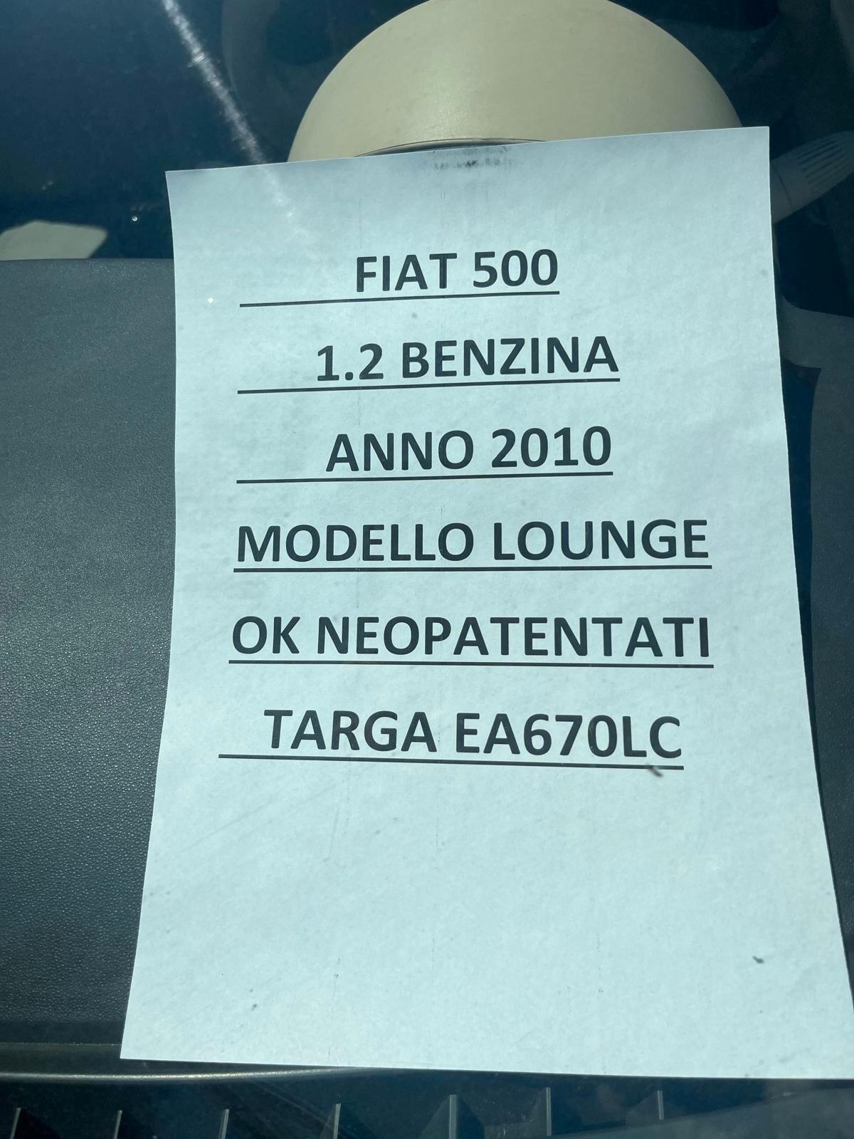 Fiat 500 1.2 BENZINA Lounge