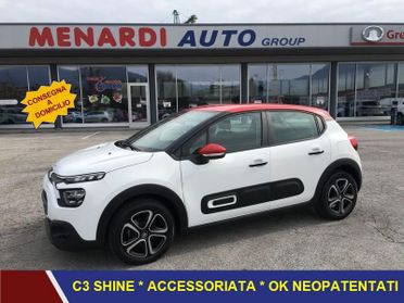 Citroën C3 PureTech 83 S&S Shine OK NEOPATENTATI * PARI AL NUOVO