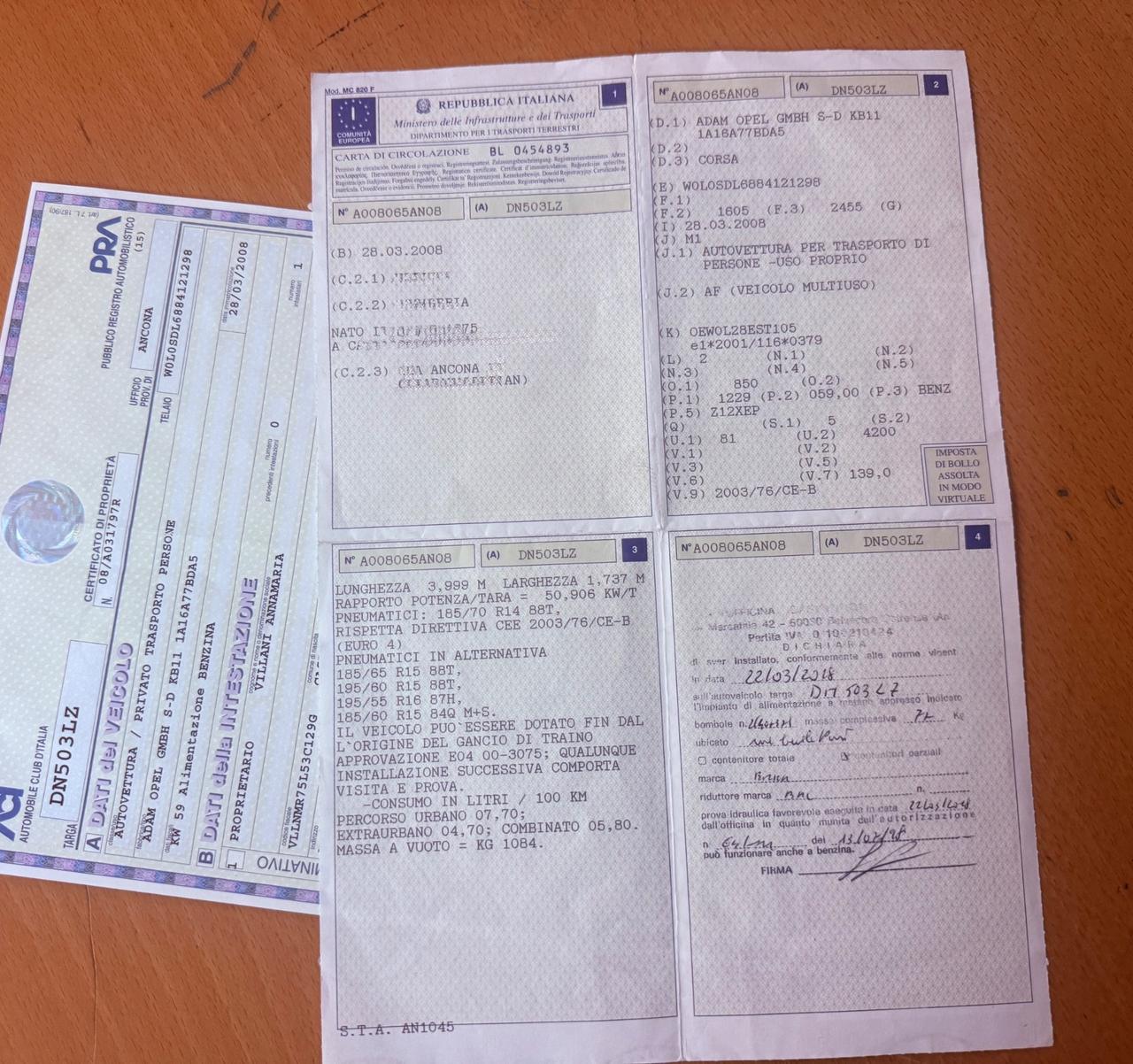 Opel Corsa 1.2 Benzina Metano unipropr. NEOPATENTATI