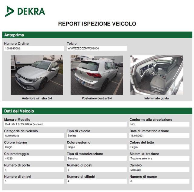 VOLKSWAGEN Golf 1.0 TSI EVO Life