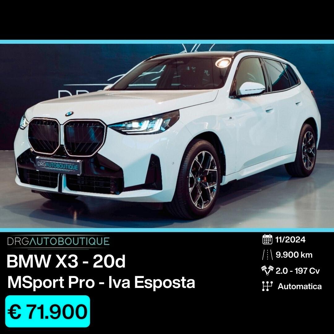 Bmw X3 20d MSport Pro/INNOVATION/TETTO/HARMAN/IVA ESPOSTA