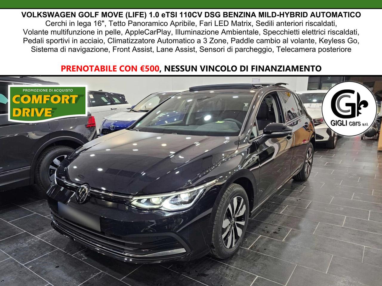 Volkswagen Golf ETSI MOVE LIFE C.16 Tetto Led Matrix Clima3Zone