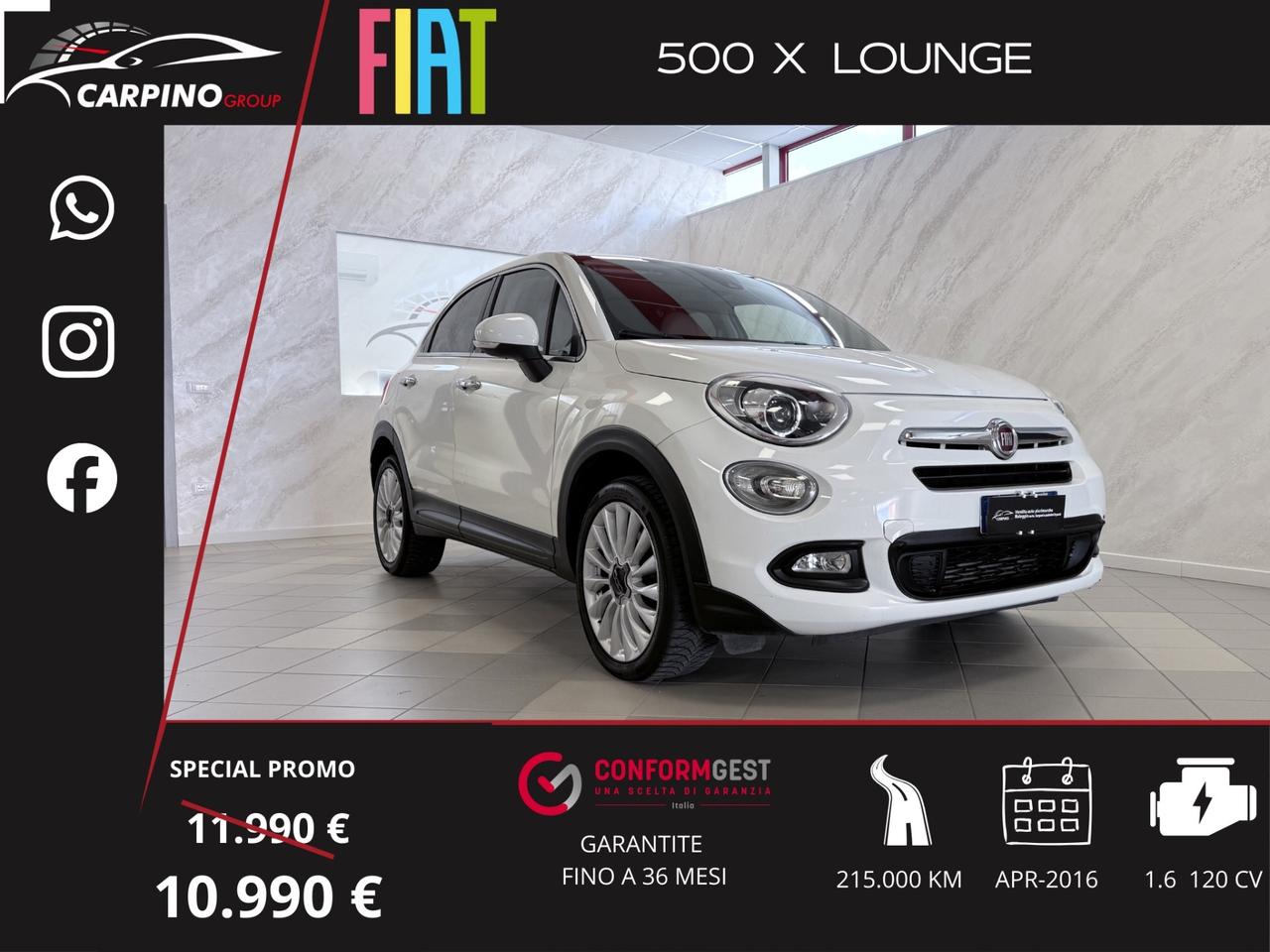 Fiat 500X 1.6 MultiJet 120 CV Lounge