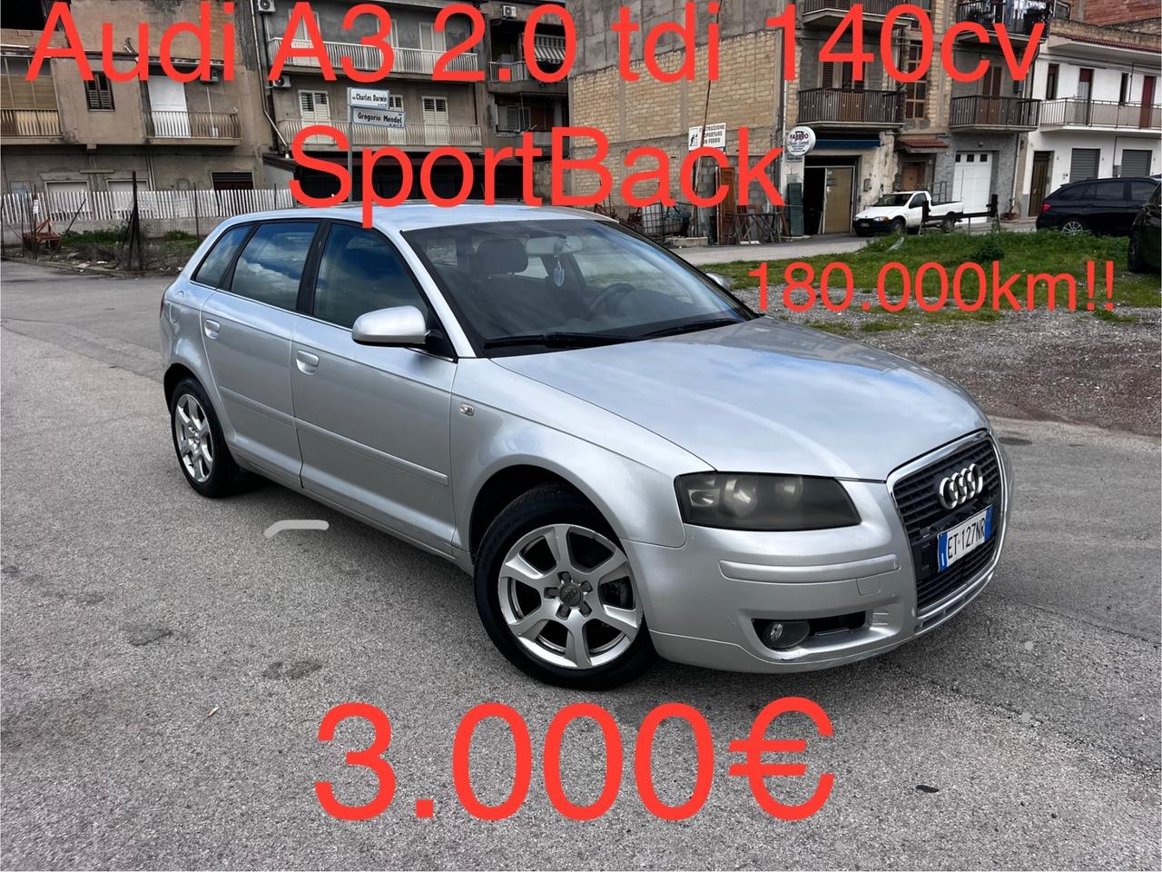 Audi A3 2.0 tdi 140cv Sportback 180.000km