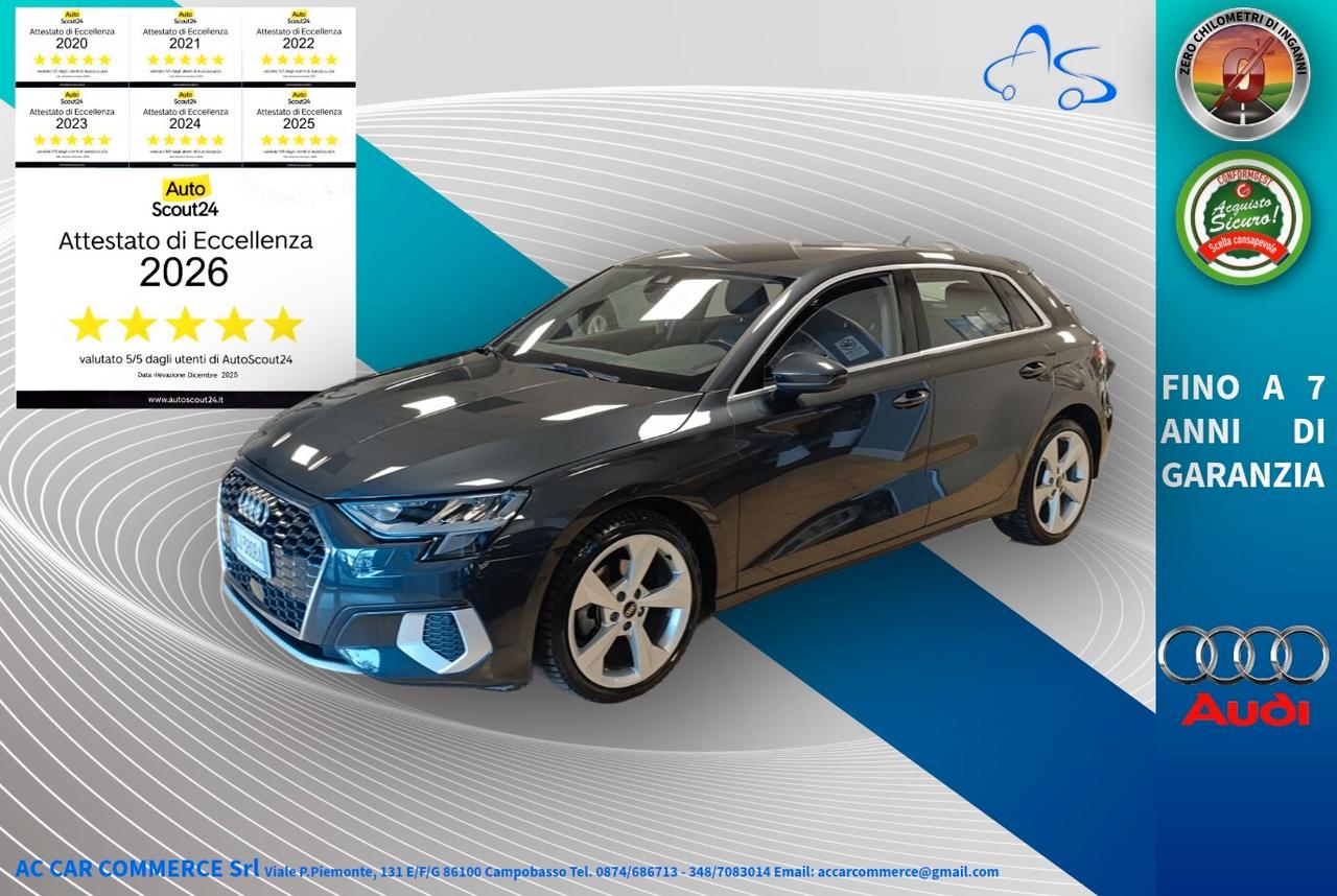 Audi A3 SPB 35 TDI S tronic Business Advanced 3 ANNI GARANZIA COMPLETA