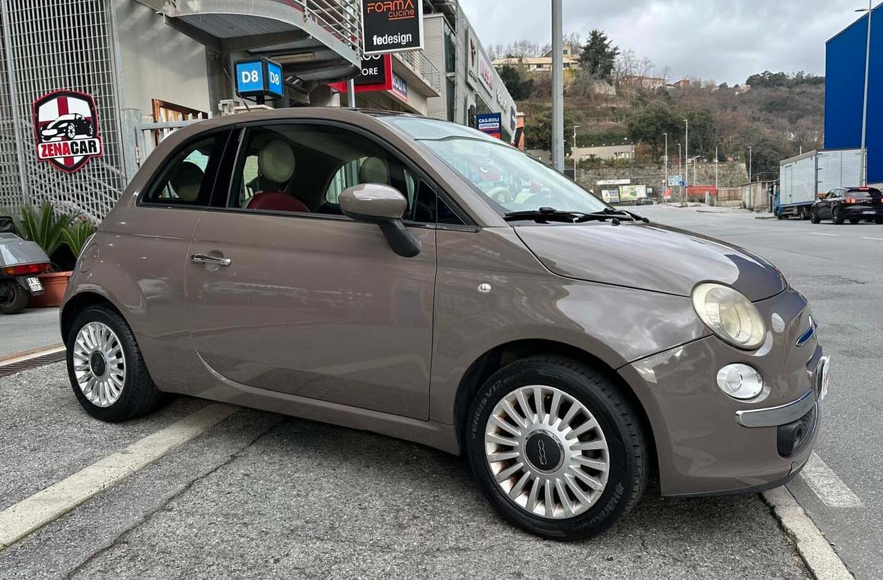 FIAT 500 1.3 MULTIJET DIESEL – TETTO PANORAMICO – PELLE ROSSA