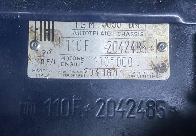 FIAT 500L FIAT 110 F asi TARGA ORIGINALE PERFETTA