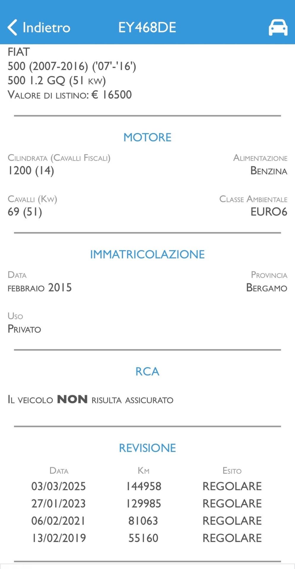 Fiat 500 1.2 69 Cv Sport - 2015