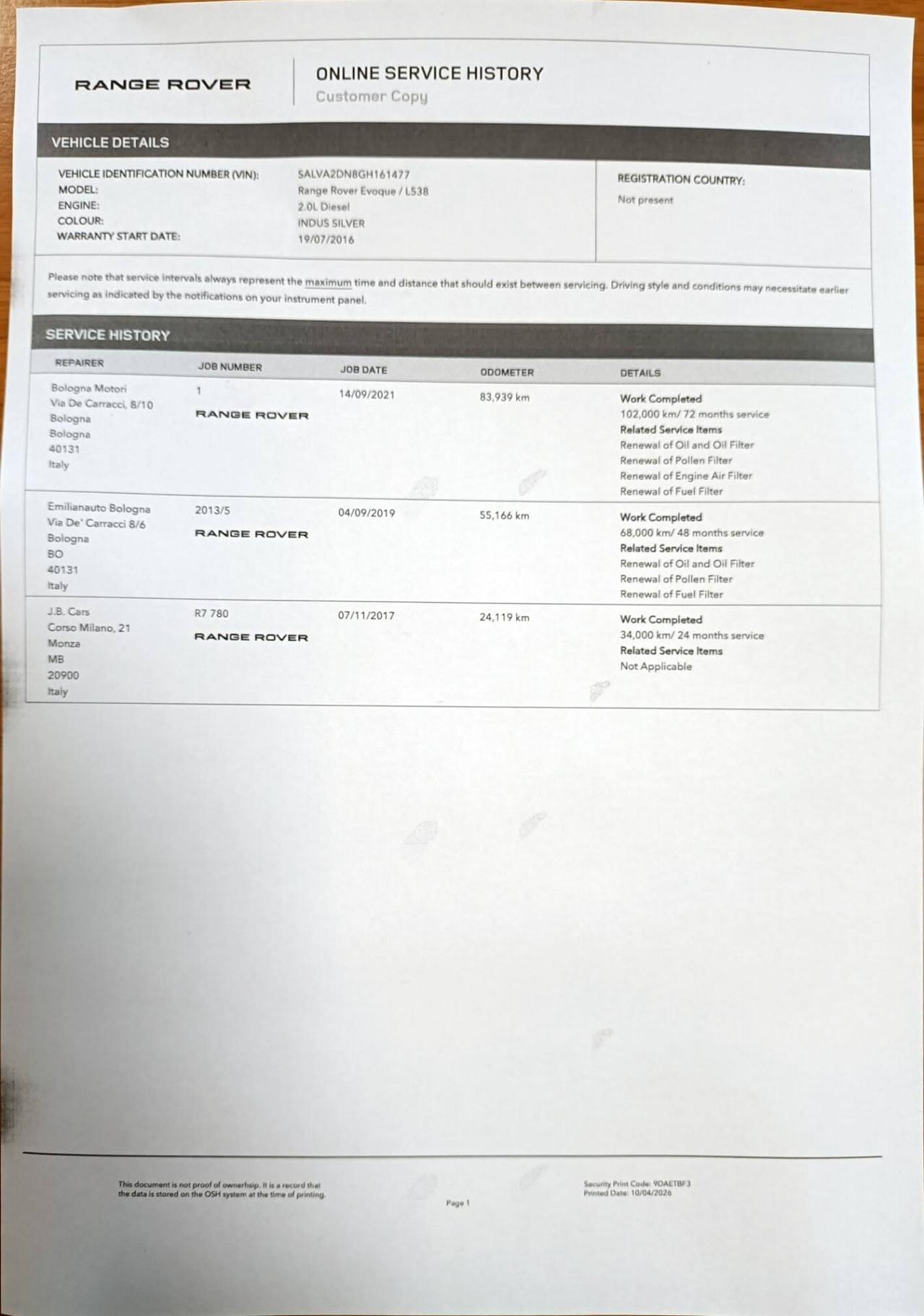 Land Rover Range Evoque 2.0 TD4 150 CV 5p. Pure 07/2016