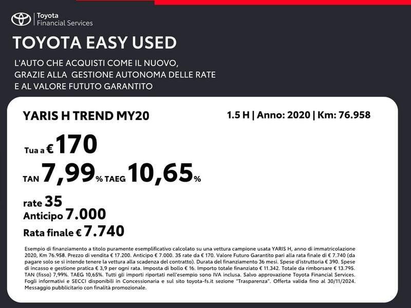 Toyota Yaris 1.5 Hybrid 5 porte Trend