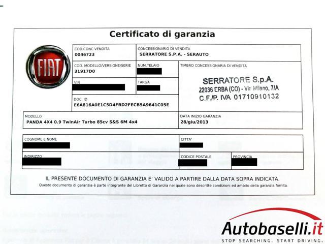 FIAT Panda 4x4 0.9 TWIN AIR TURBO S&S, TRAZIONE INTEGRALE 4X4
