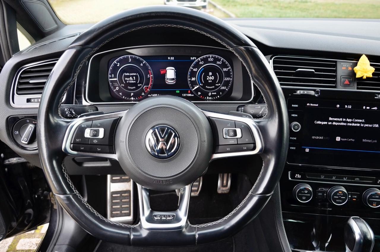 VOLKSWAGEN GOLF GTD 2.0 TDI 184cv DSG, UNICOPROPRIETARIO, EURO 6D, APPLE ANDROID, 18", PERMUTE