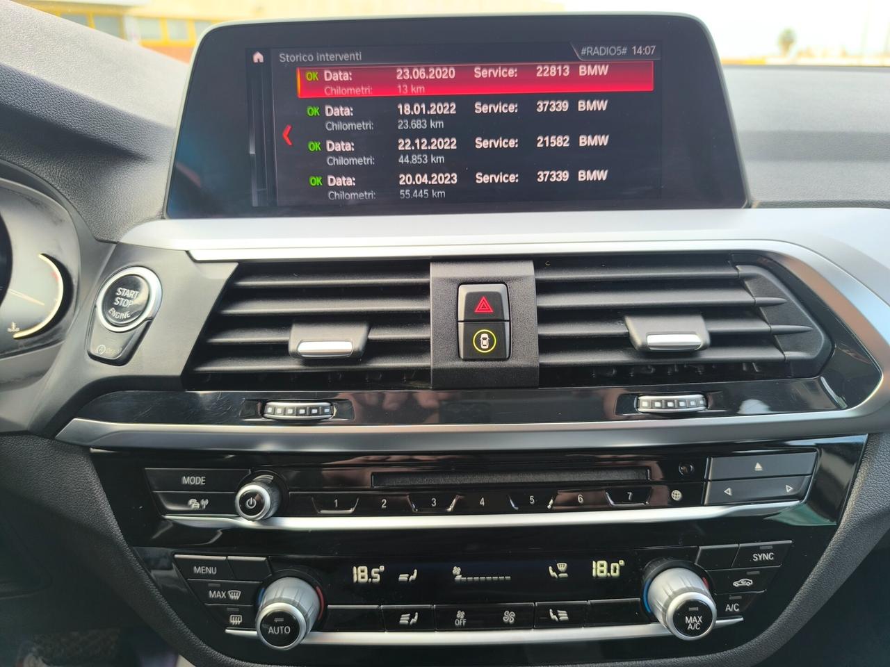 BMW X3 XDRIVE 2.0 DIESEL 190cv 07/20 KM 99.000 TAGLIANDI BMW LED/NAV/SENS.ANT POST/