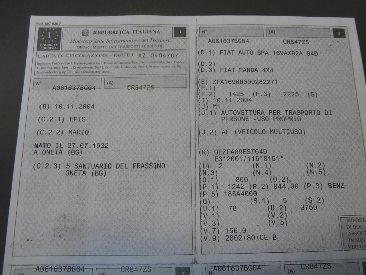 Fiat Panda 1.2 4x4 Climbing Unico Proprietario