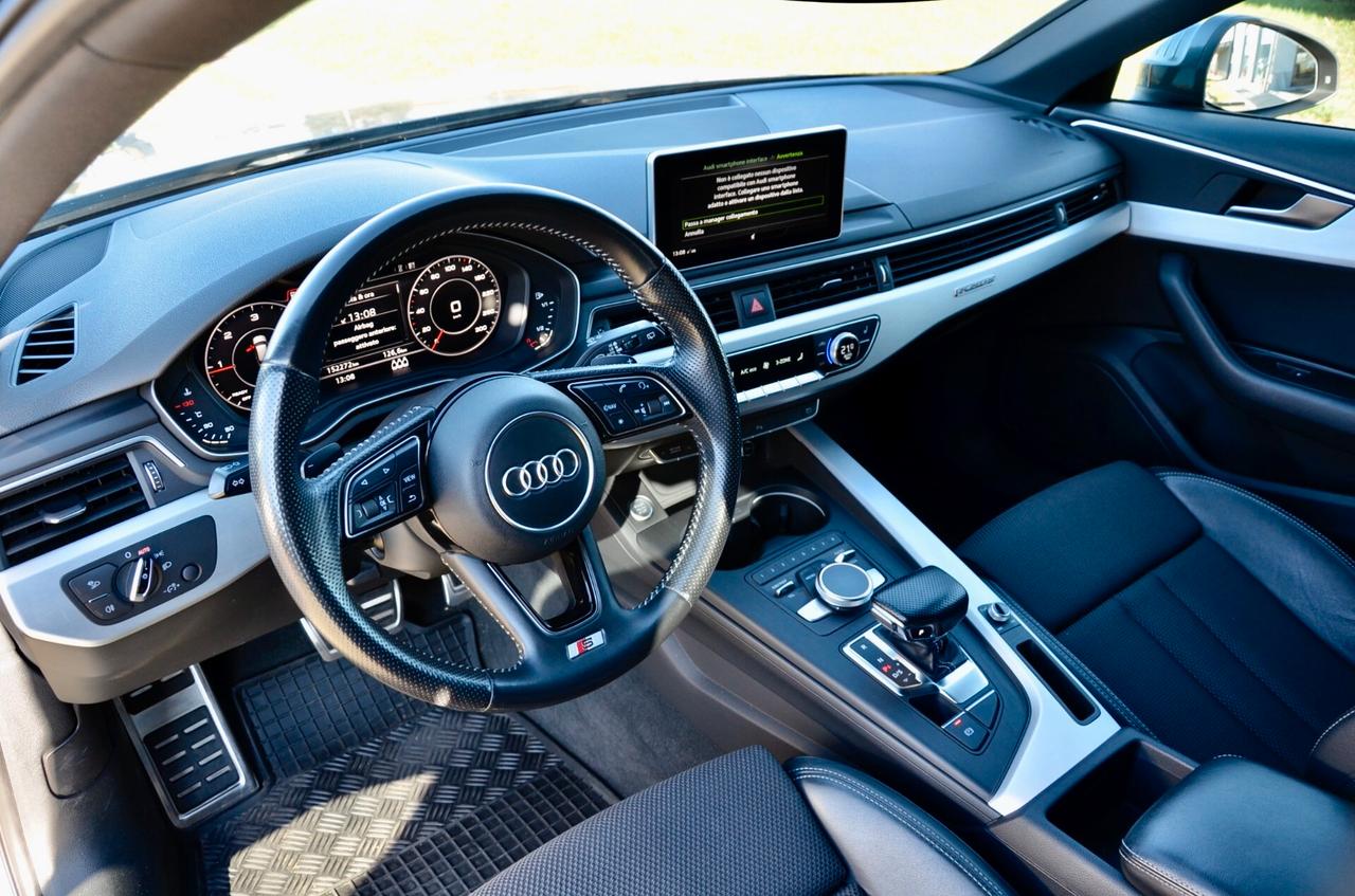 AUDI A4 AVANT 2.0 TDI S-LINE INT+EXT QUATTRO 190cv S-TRONIC, SERVICE AUDI, UFF ITALIANA, EURO 6B, FARI FULL LED, VIRTUAL COCKPIT, RETROCAMERA, PERMUTE
