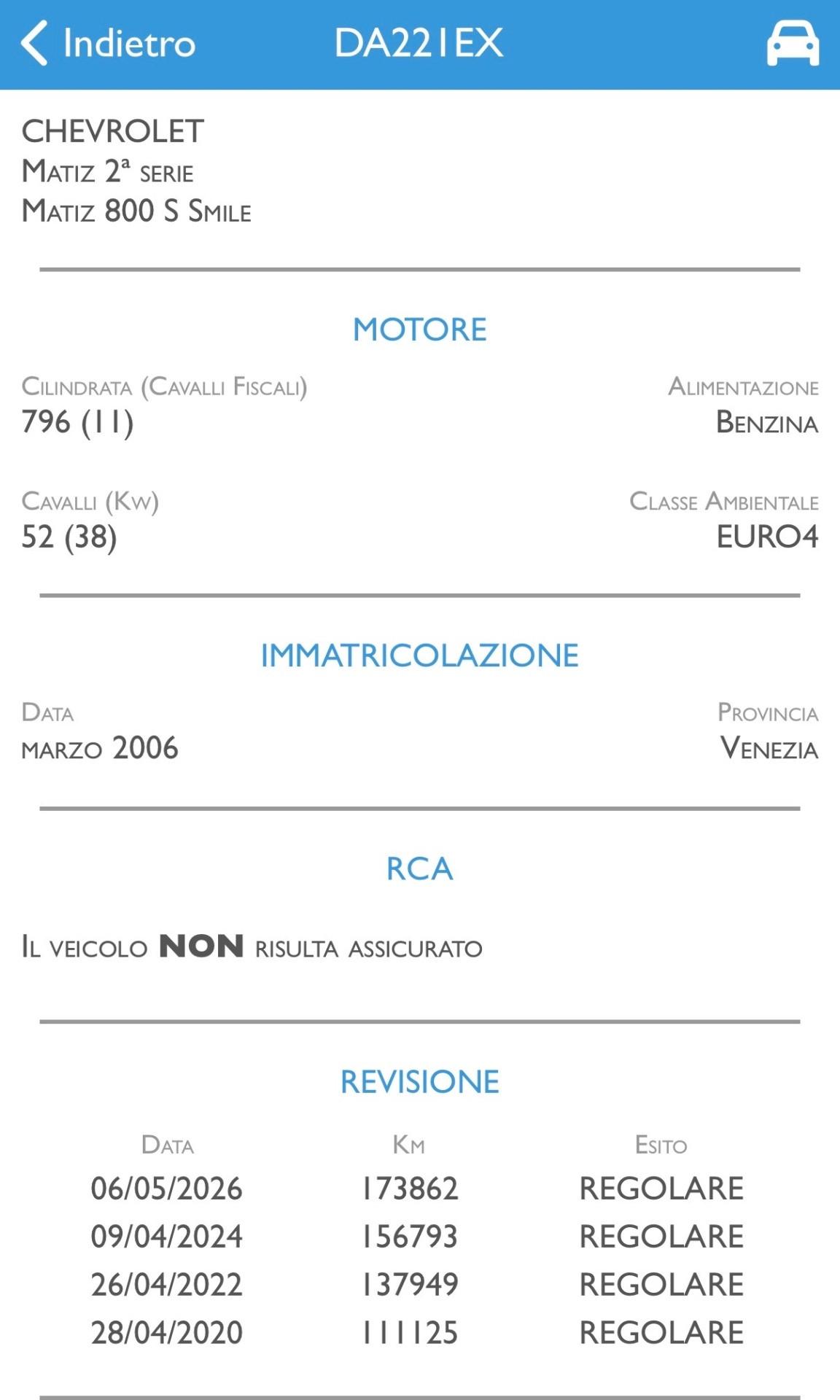 Daewoo Matiz 800 Smile Neopatentati