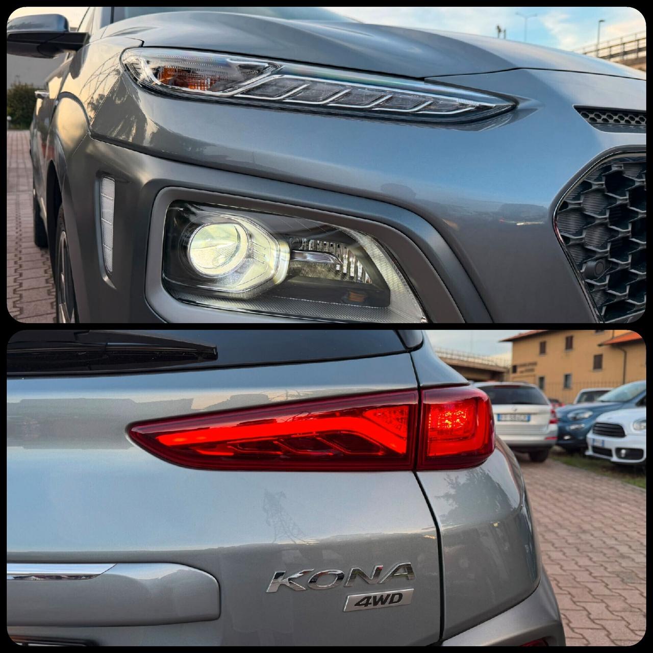 Hyundai Kona 1.6 CRDI 136 CV 4WD AUTOMATICA NAVIGA CAMERA SENSORI PDC OK NEOPATENTATI