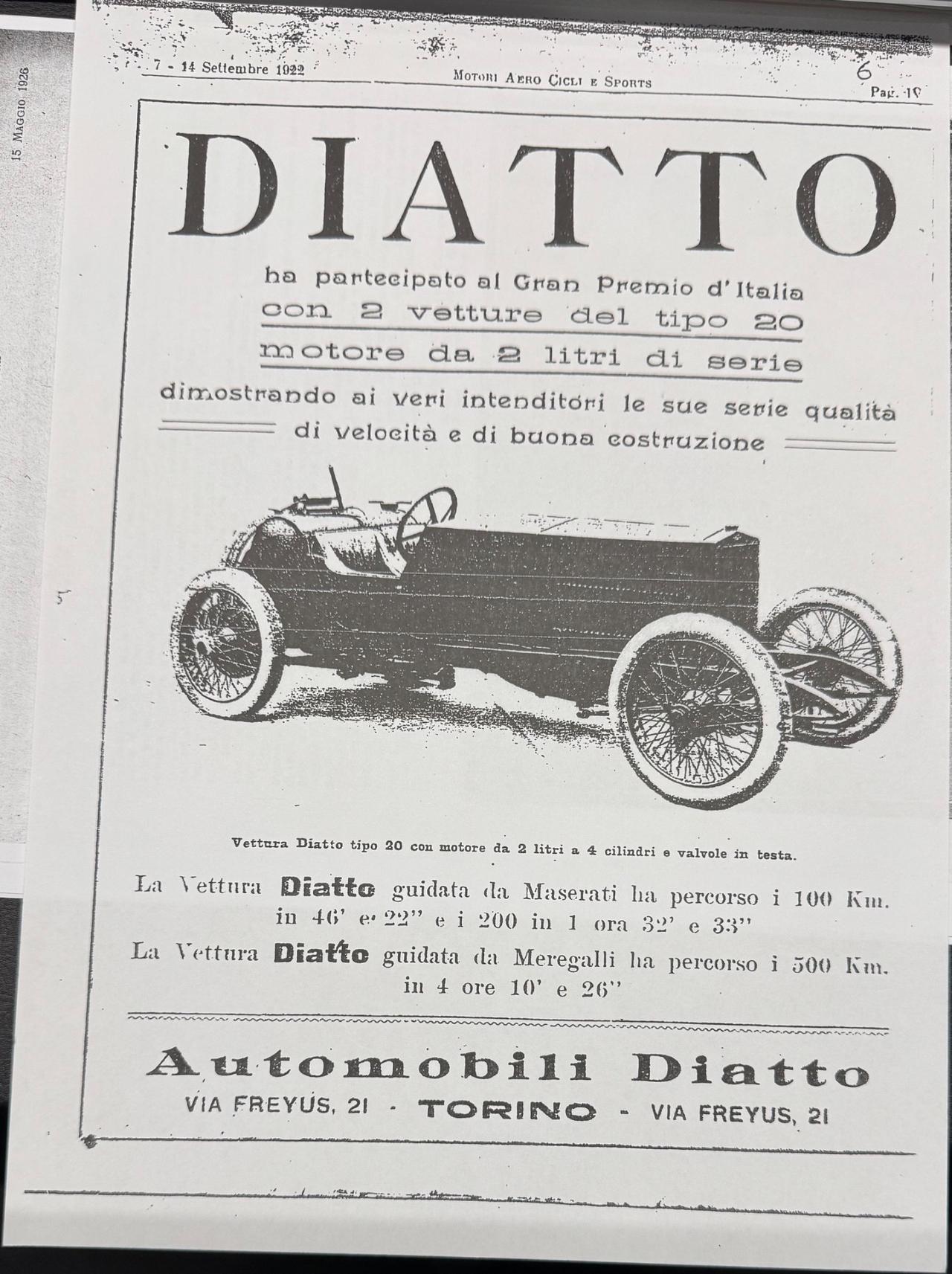 Diatto 20 Targa Florio