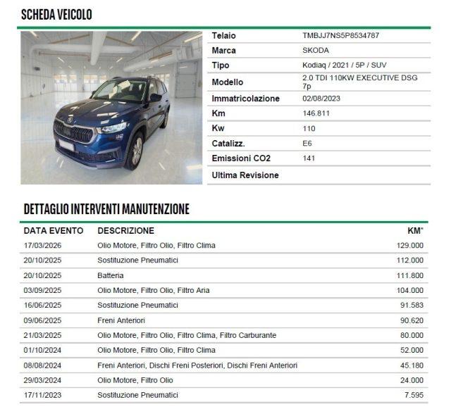 SKODA Kodiaq 2.0 TDI 7 Posti Automatica DSG Evo Style