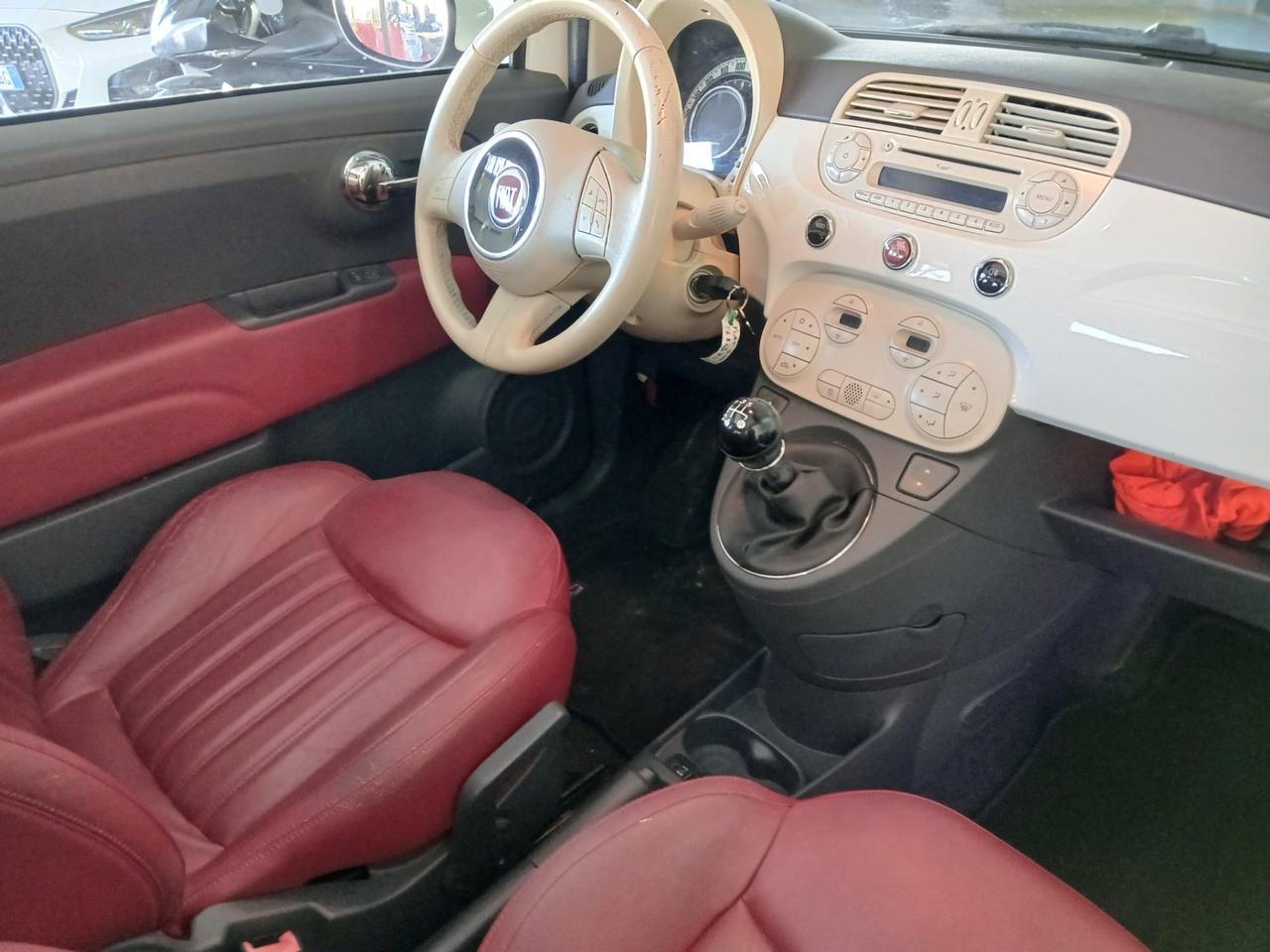 Fiat 500 C 0.9 TwinAir Turbo Lounge cabrio pelle rossa full