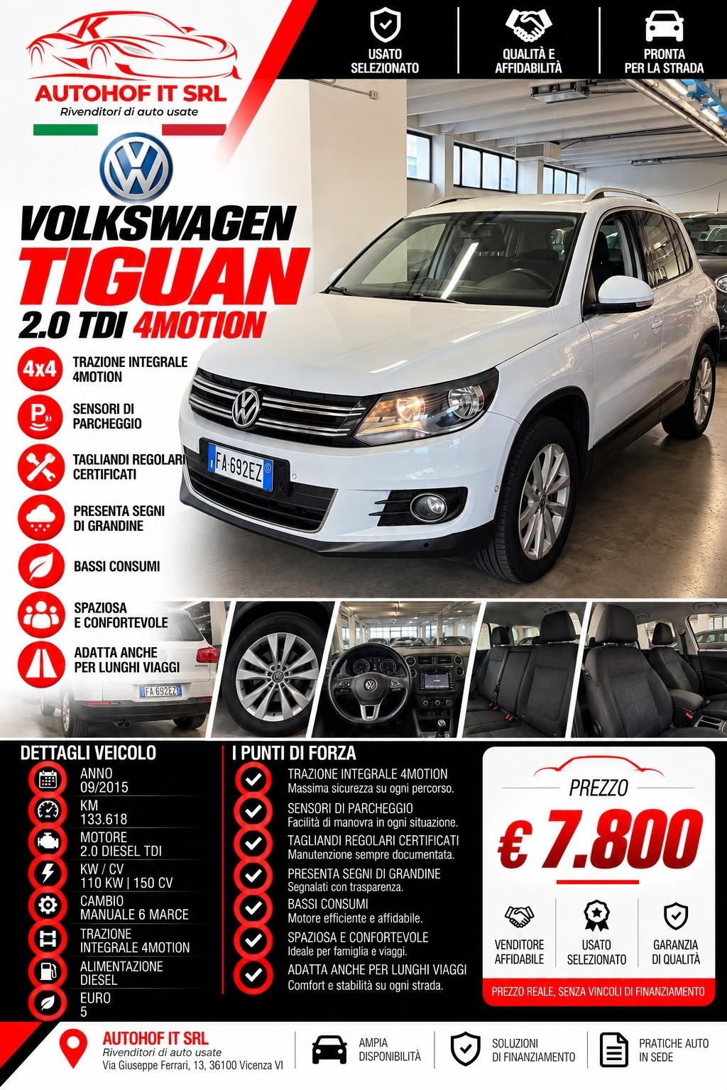 Volkswagen Tiguan 2.0 TDI 150 CV 4MOTION Sport & Style BlueMotion Tech.
