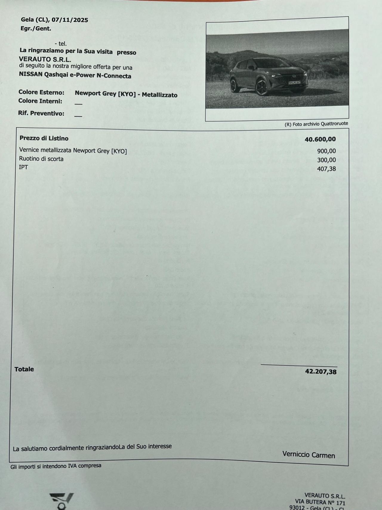 Nissan Qashqai epower NConnecta possibilità noleggio noscoring