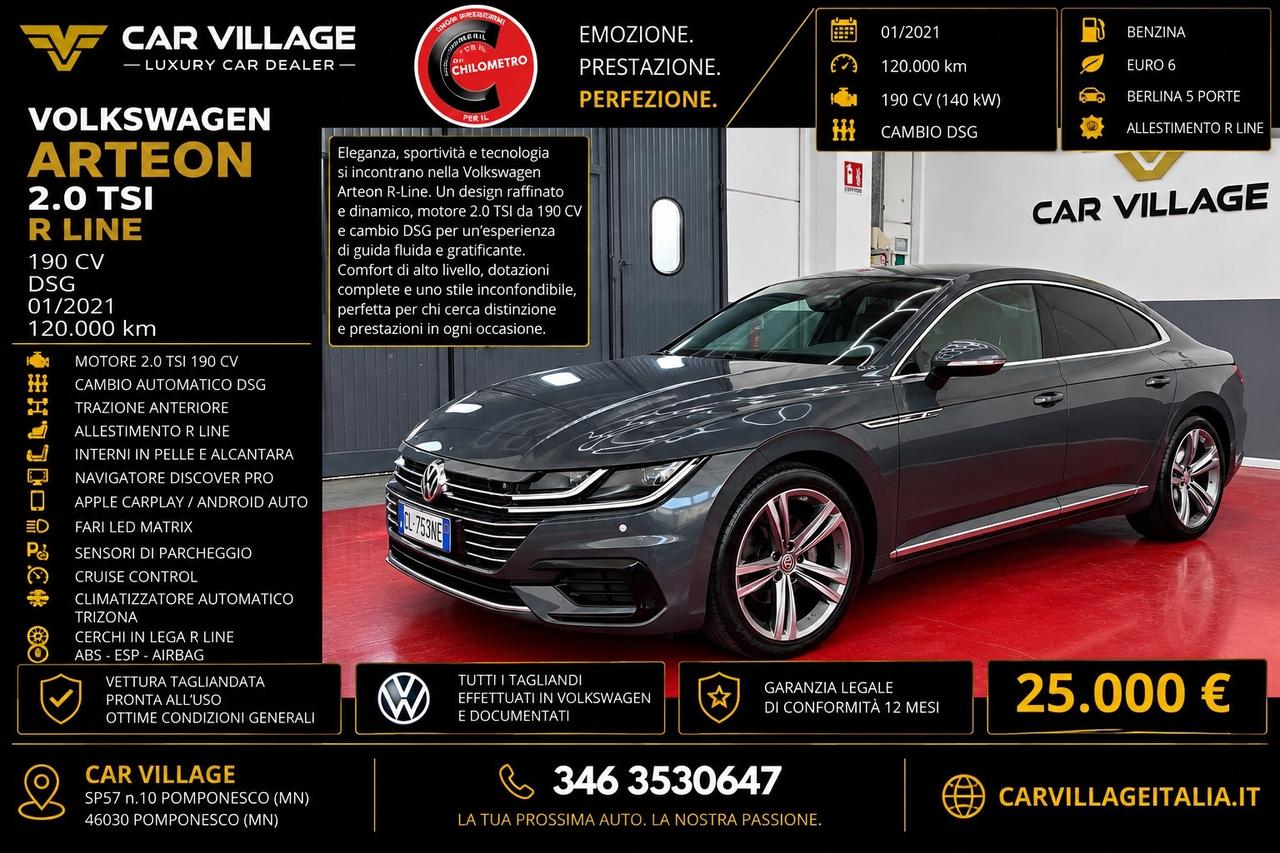 Volkswagen Arteon 2.0 TSI 190 CV DSG R Line