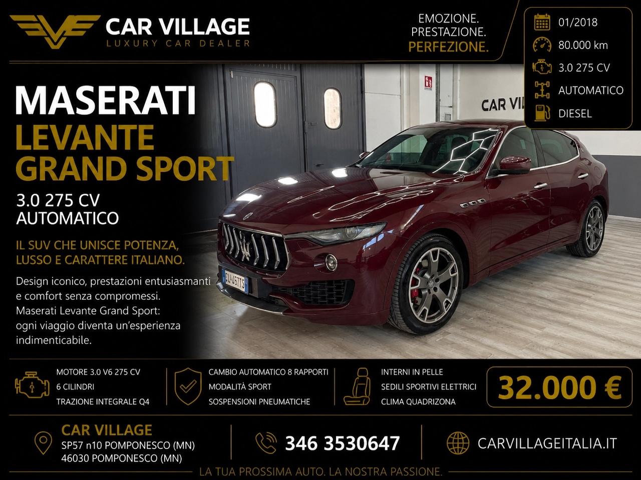 Maserati Levante V6 Diesel 275 CV AWD Gransport