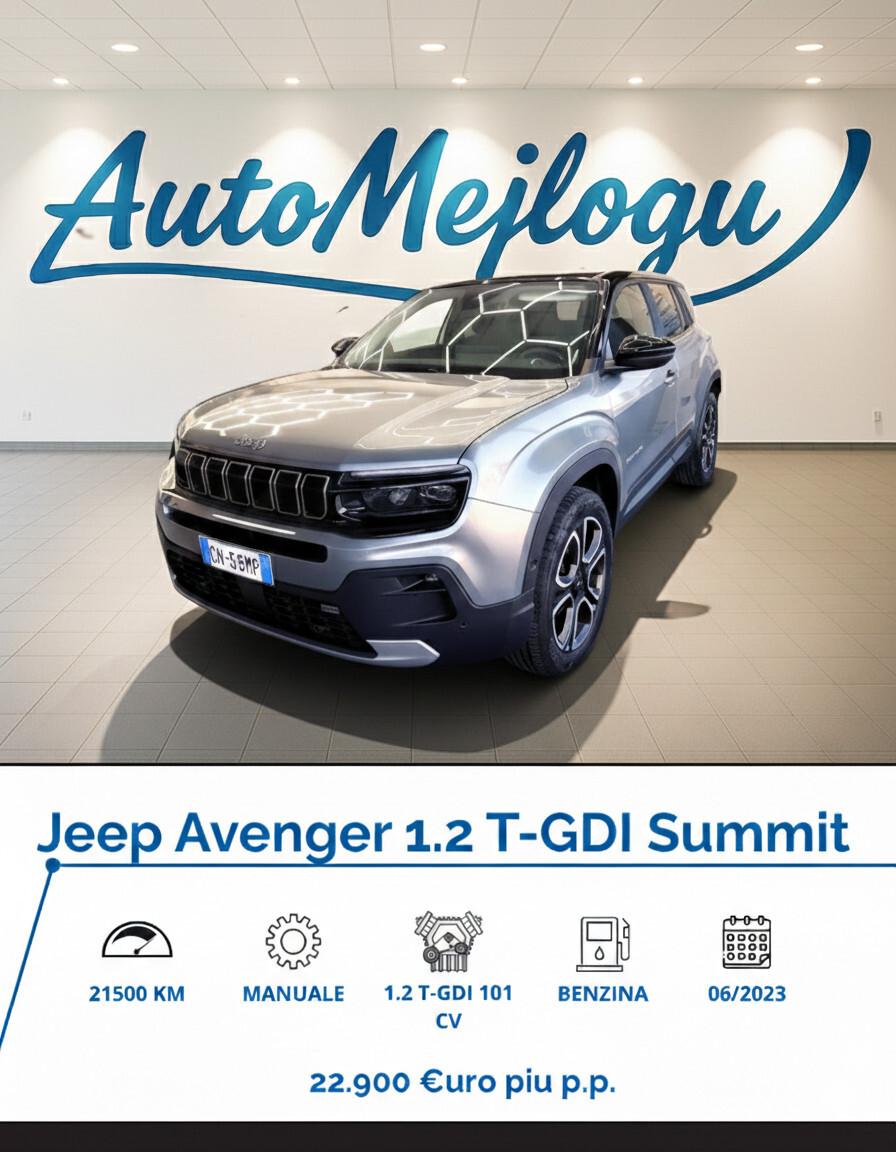 Jeep Avenger 1.2 Turbo 100 CV Summit