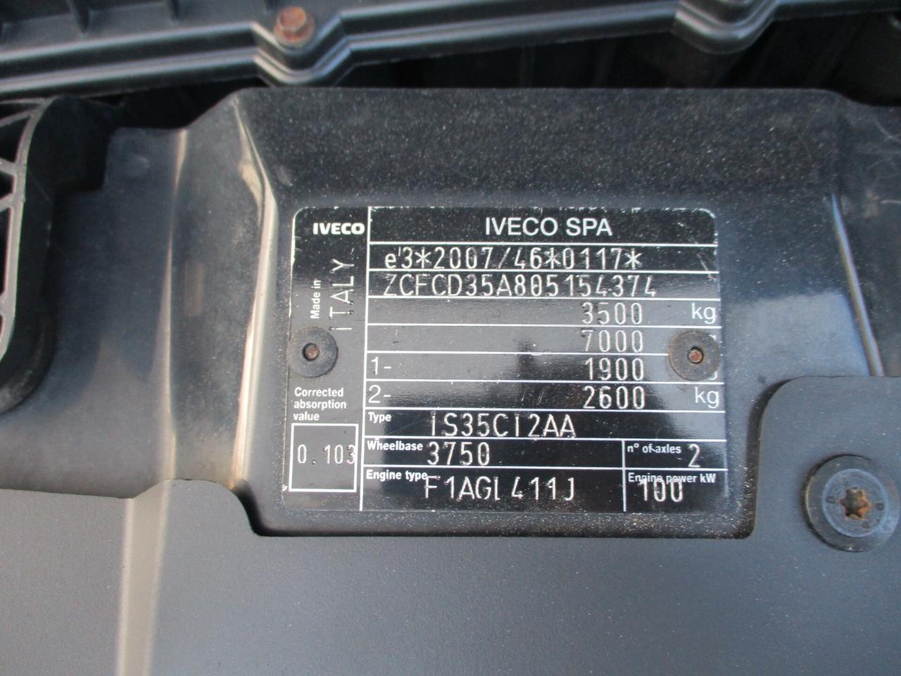 Iveco Daily 35C14 2.3 140CV EURO 6 TELAIO PASSO 3750