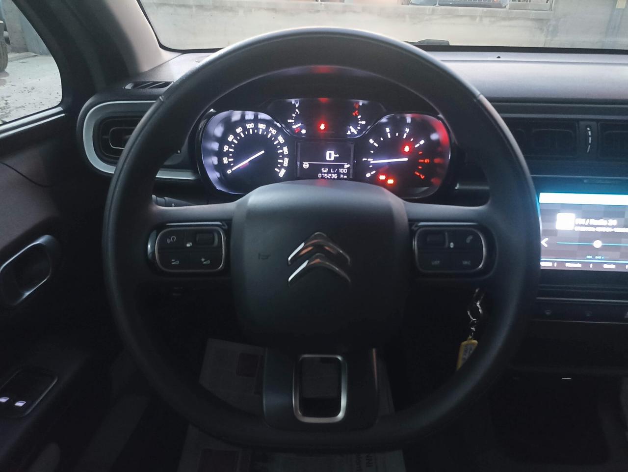 CITROEN C3 1.5 HDI 102cv 12/2019 1 PRO KM 75000 NAVI/LED