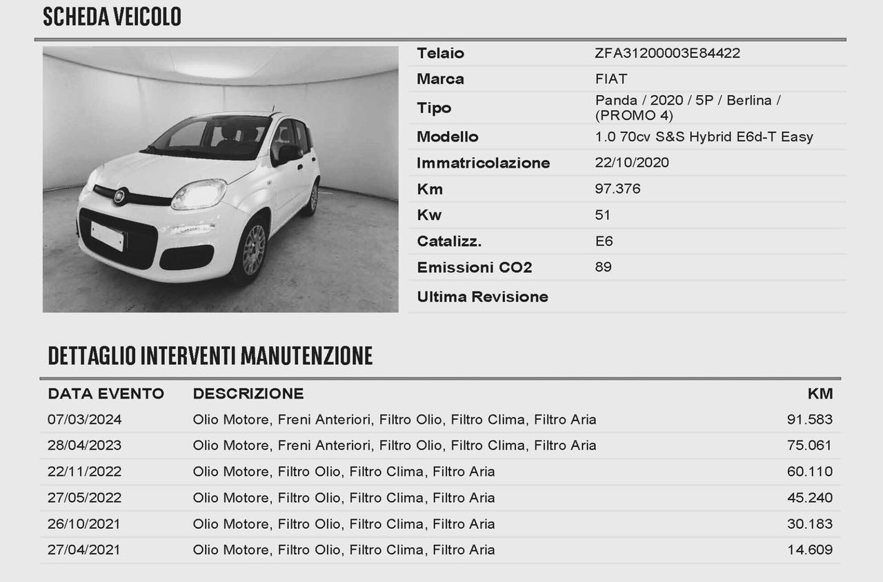 Fiat Panda 1.0 FireFly S&S Hybrid Easy