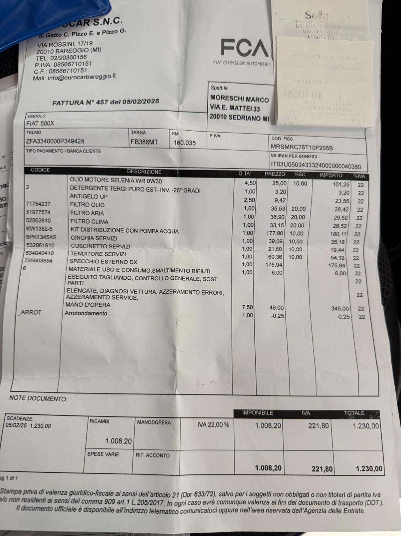 Fiat 500X 1.6 MultiJet 120 CV Cross