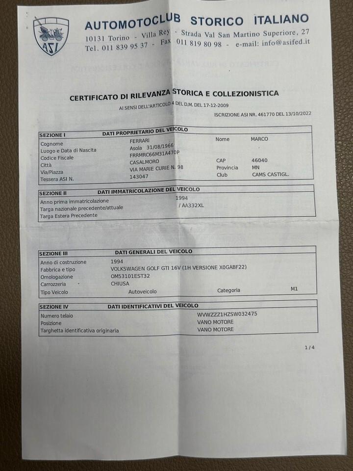 Volkswagen Golf GTI 2.0 16v 3p - ASI CRS