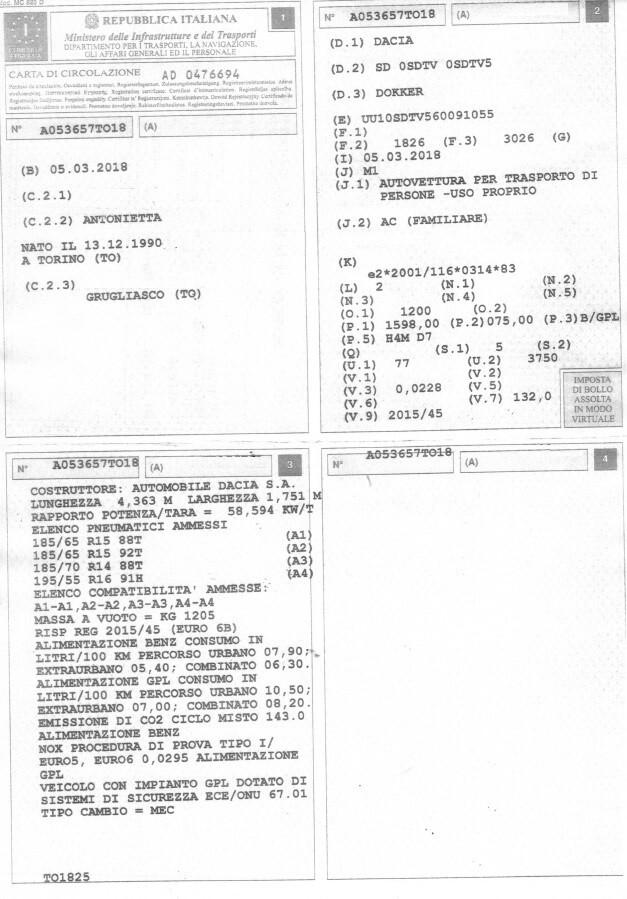 Dacia Dokker GPL Casa Madre Unico Prop.