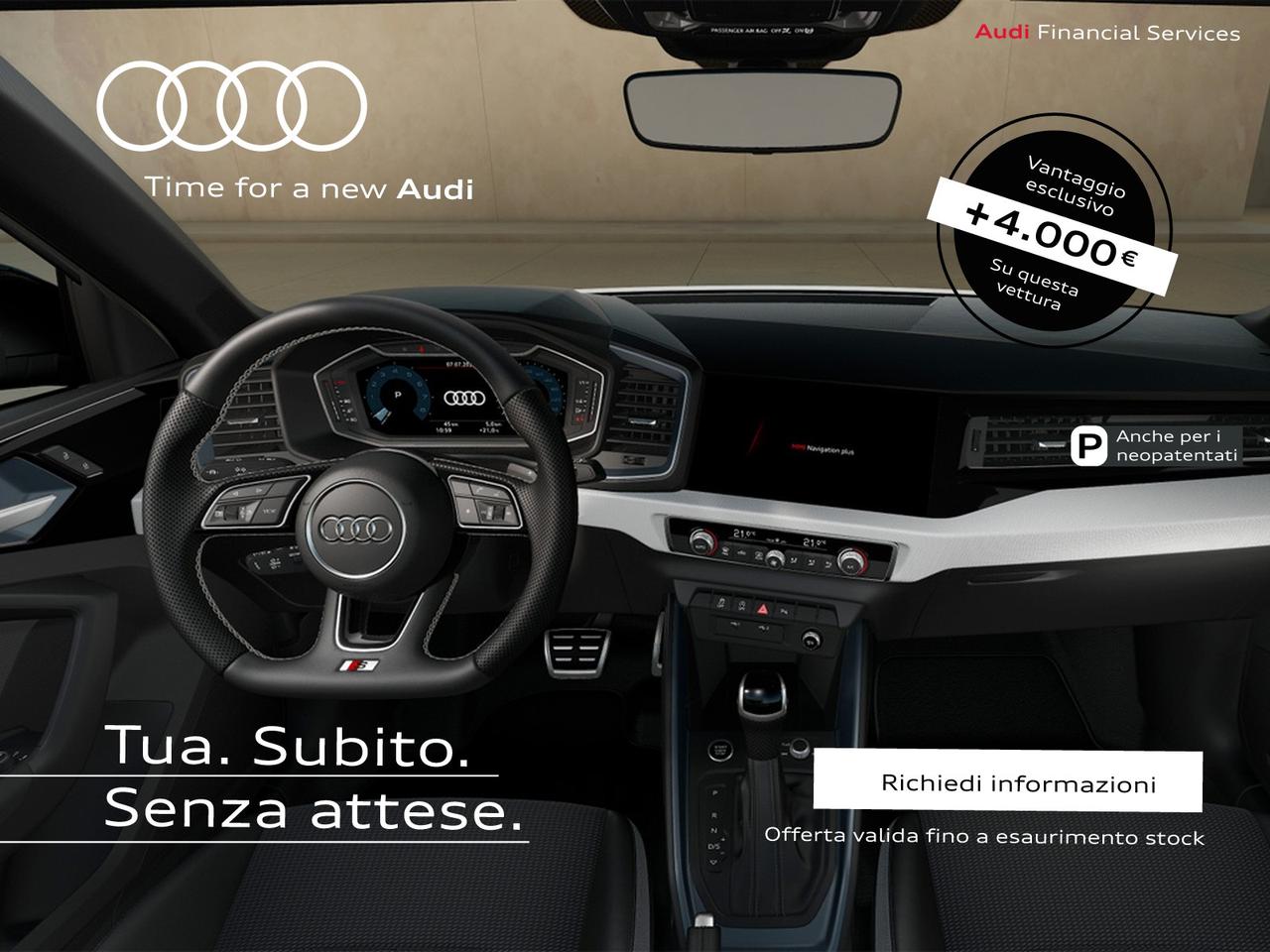 Audi A1 sportback 30 1.0 tfsi identity black 116cv s-tronic