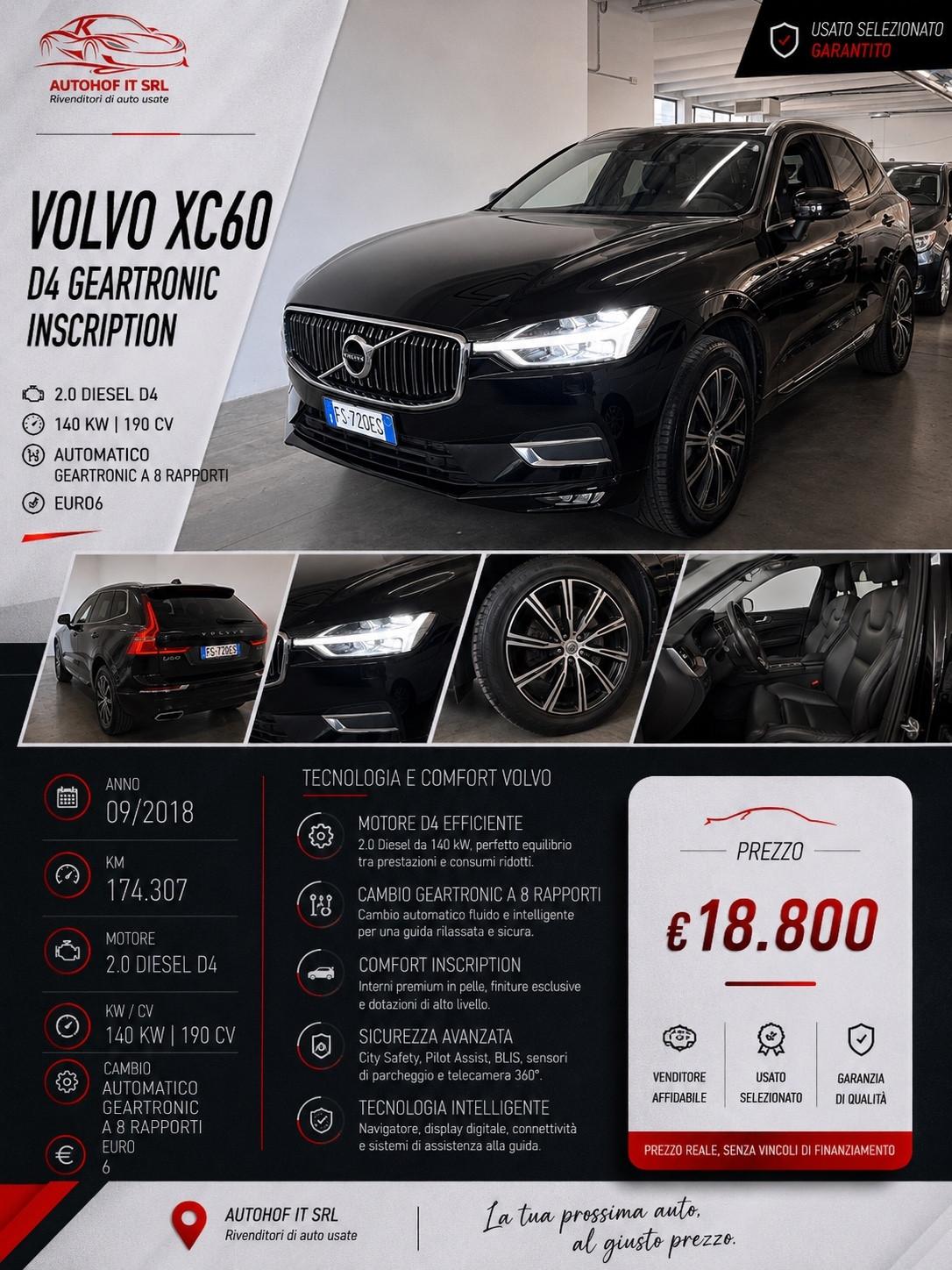Volvo XC 60 D4 AWD AUT. Geartronic Inscription PELLE