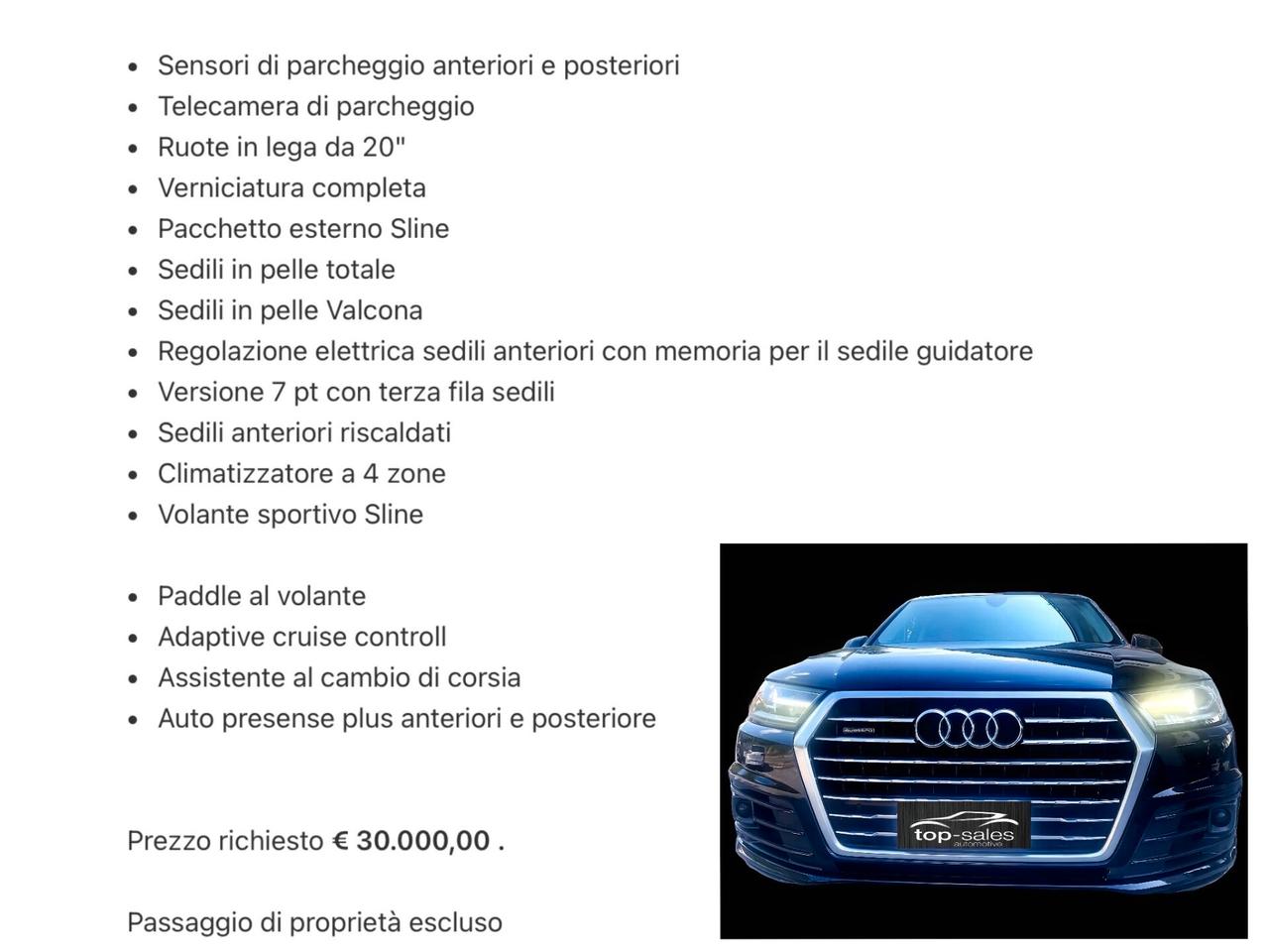 Audi Q7 3.0 TDI 272 CV quattro tiptronic Business Plus 7 Posti PERFETTA