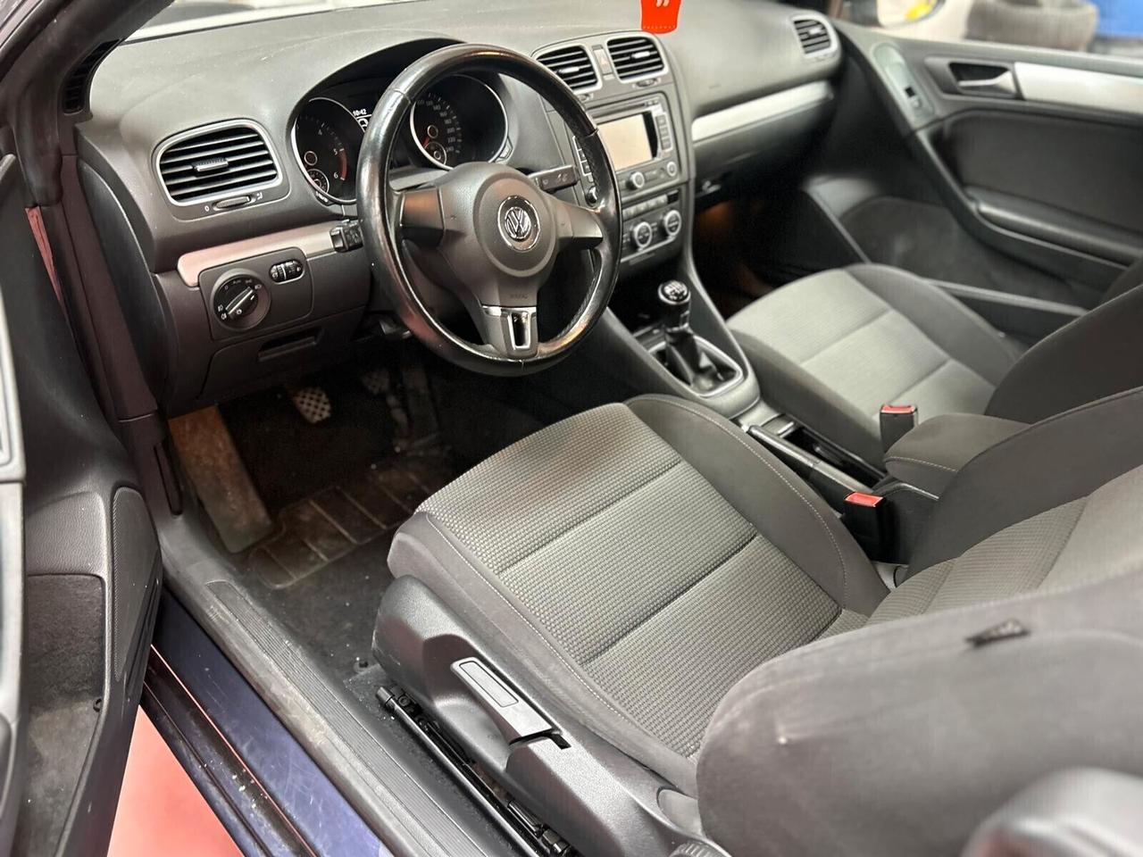 VOLKSWAGEN GOLF6 CABRIO BLUEMOTION LED Diesel 2.0 CV 140 Km 168.487 garanzia 12 mesi