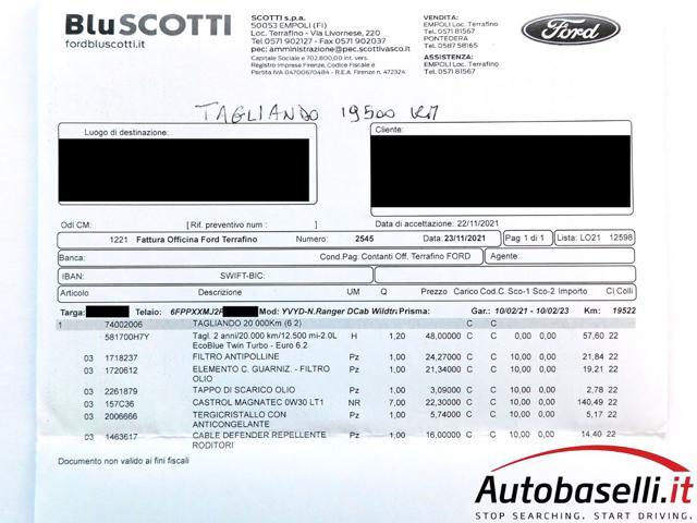 FORD Ranger THUNDER WILDTRAK 2.0TDCI 213CV AUTOMATICO 5POSTI